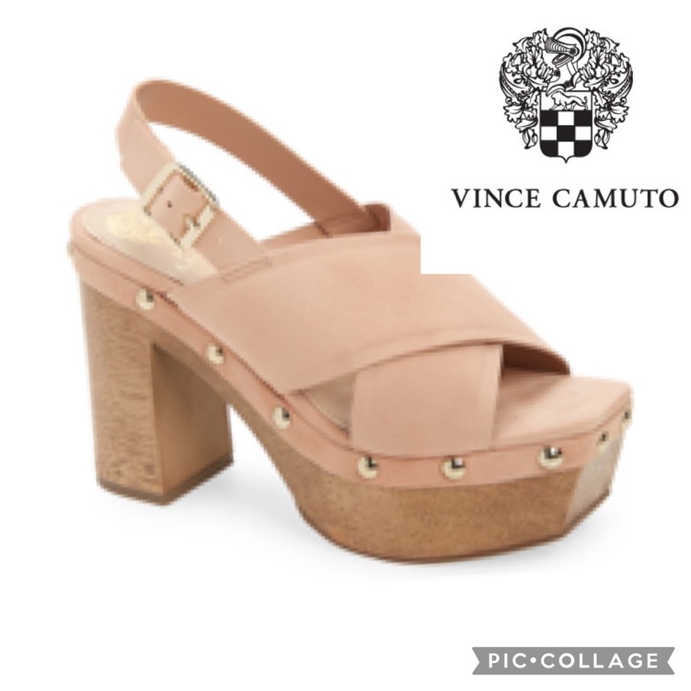 Vince Camuto Jenevya Slingback Platfrom Sandal {Tan} 8